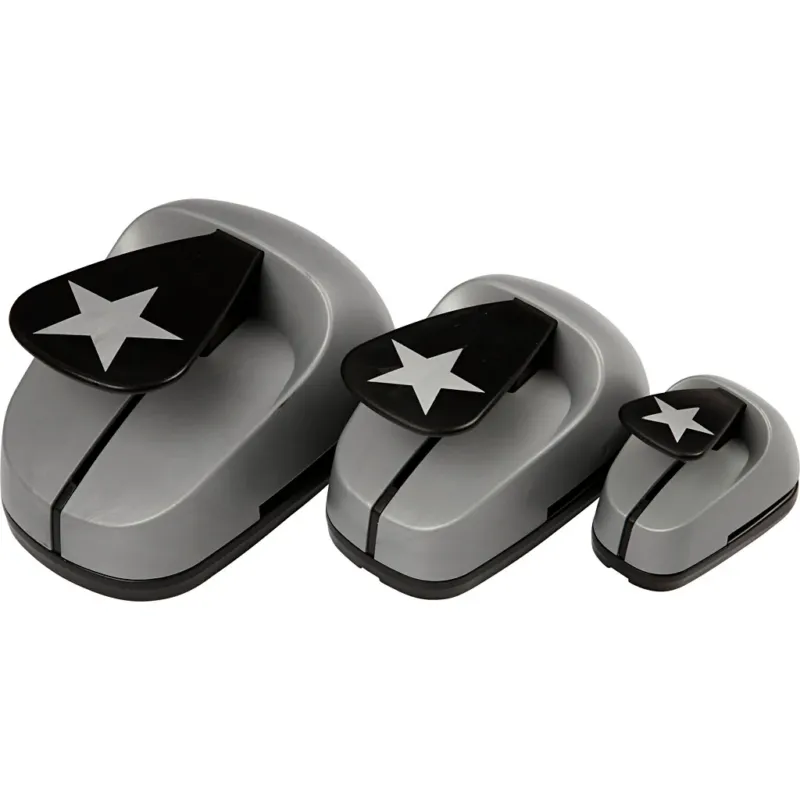 Craft Punch Set, star, size 25+49+75 mm