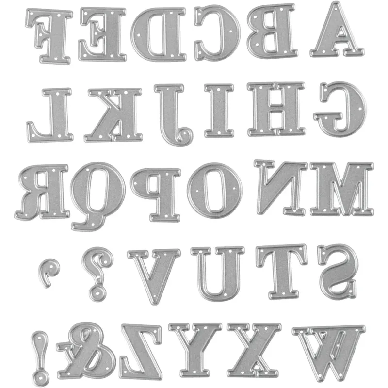 Die Cut, alphabet, size 2x1,5-2,5 cm