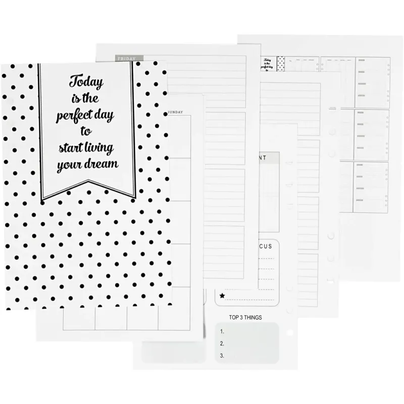 Calender pages, size 142x210 mm, Number of pages 7, 120 g, white