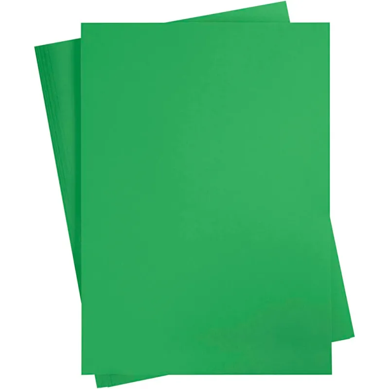 Card, A2, sheet 420x594 mm, 180 g, grass green, 10 sheet