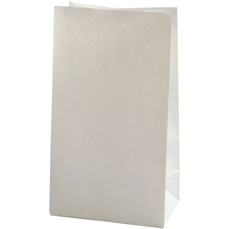 Paper Bag, H: 27 cm, size 9x15 cm, 46 g, white, 100 pc