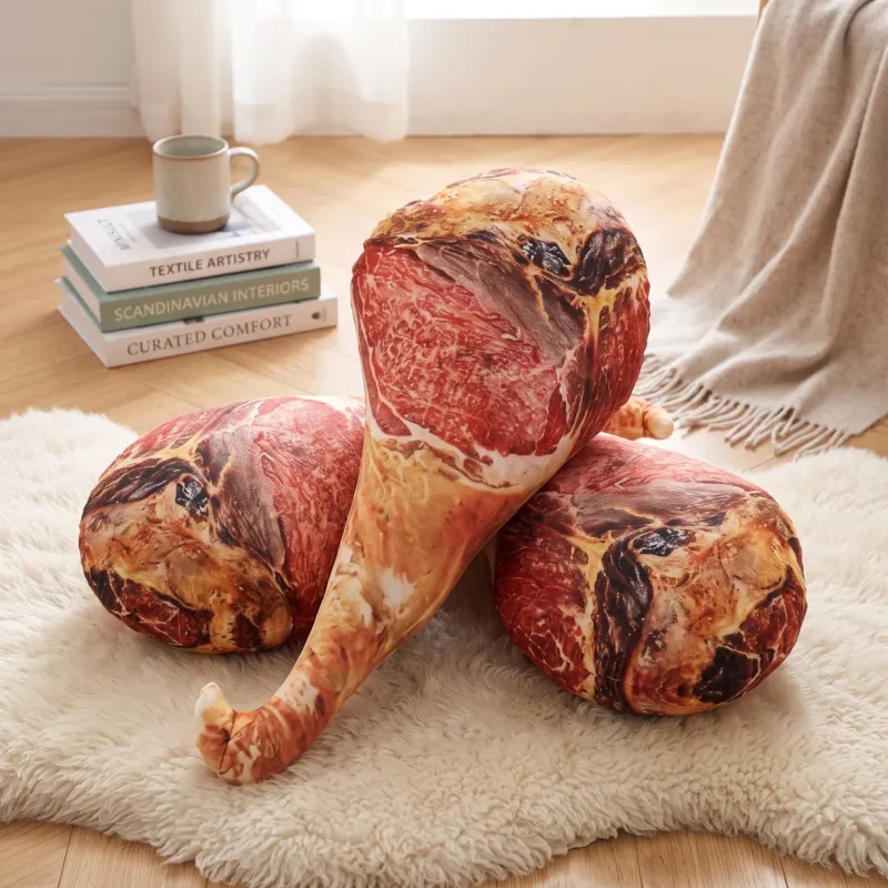 Rib Eye Realistic Ham Plush Sofa Pillow