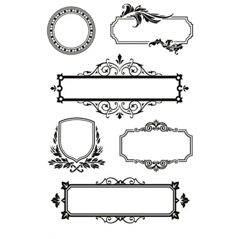 Clear Stamps, frames with ornaments, sheet 11x15,5 cm, 1 sheet