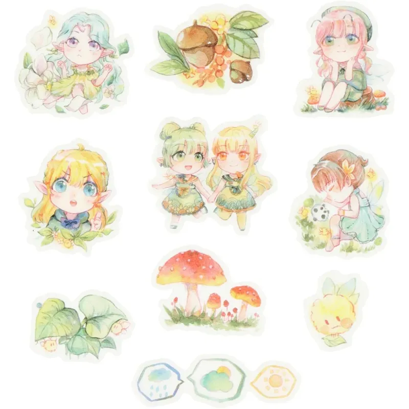 Masking tape stickers, small girls, size 20-50 mm, 30 pc