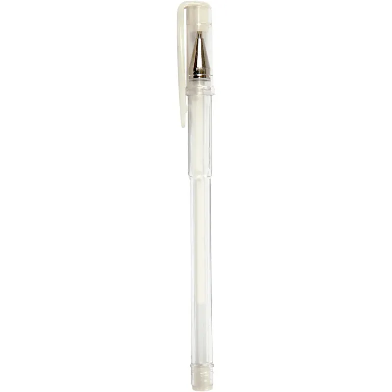 Gel Pens, line 0,8 mm, white, 6 pc