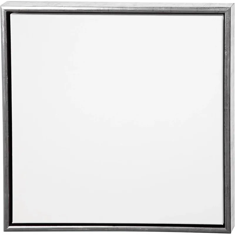 Canvas with Wooden Frame, size 50x50 cm, 360 g, antique silver, white