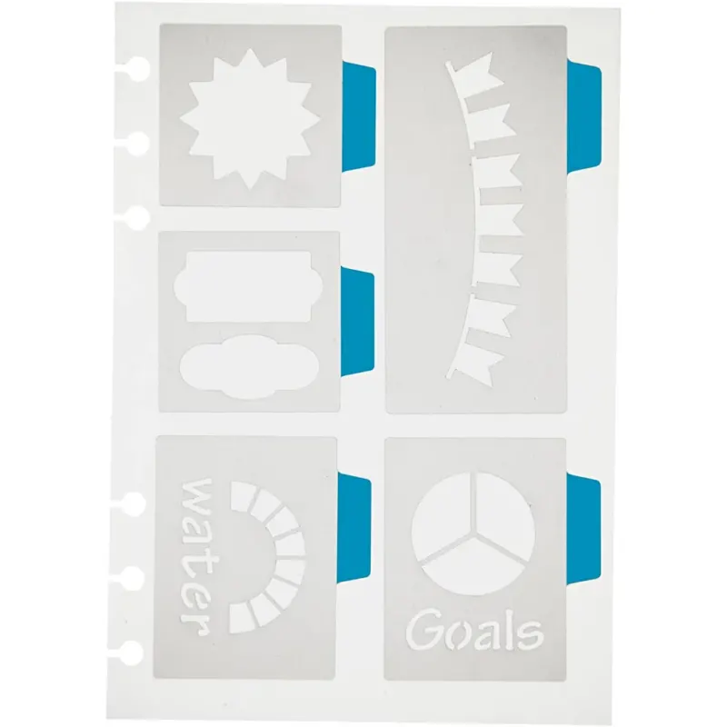 Stencil, 5 big motives, sheet 12,5x17,5 cm, 1 sheet