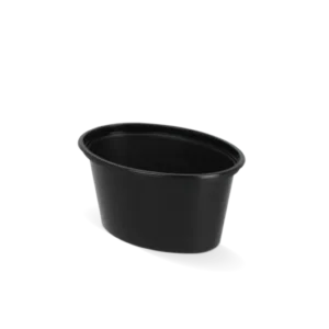takeaware.nl Saus- en amusebakjes Ovaal sausbakje 2oz 50ml Ø70mm Zwart