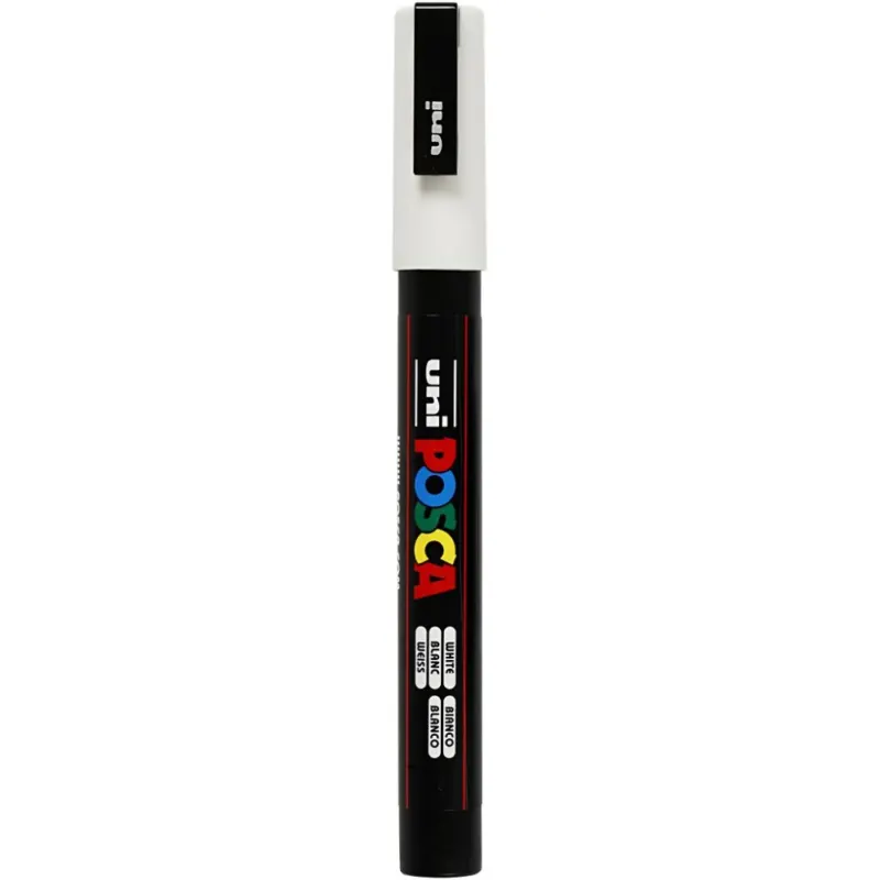 Posca Marker , Nr. PC-3M, Strichstärke 0,9-1,3 mm, fein, Weiß, 1 Stk [HOB-274052]