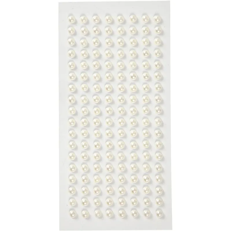 Half-Beads, dia. 5 mm, white, 144 pc