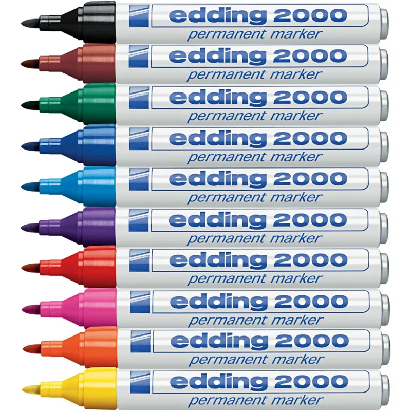 Edding Markers, no. 2000, line 1,5-3 mm, assorted colours, 10 pc