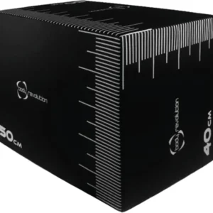 Schwarze Plyo Box mit Maßstab, 50 cm hoch und 40 cm breit, aus strapazierfähigem Material, ideal für Fitness-Training und Plyometrie