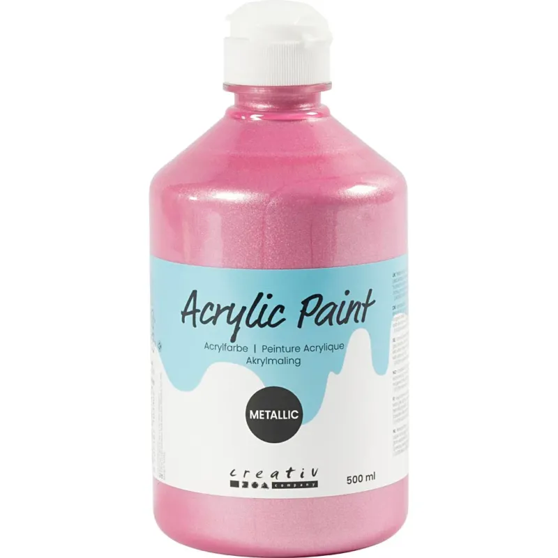 Acrylic Paint Metallic, metallic, light red, 500 ml/ 1 bottle
