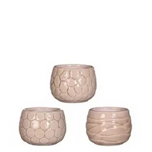 Plant pot Mila craquele glaze Pink 7cm high (9 pcs.)