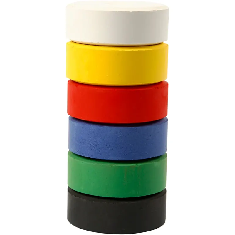 Watercolours, H: 16 mm, dia. 44 mm, primary colours, 6 pc