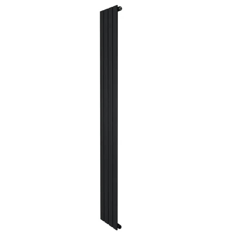 Flachheizkörper in elegantem Schwarz, 1800mm x 280mm, mit schlankem, vertikalem Design und glatter Oberfläche, ideal für moderne Innenräume