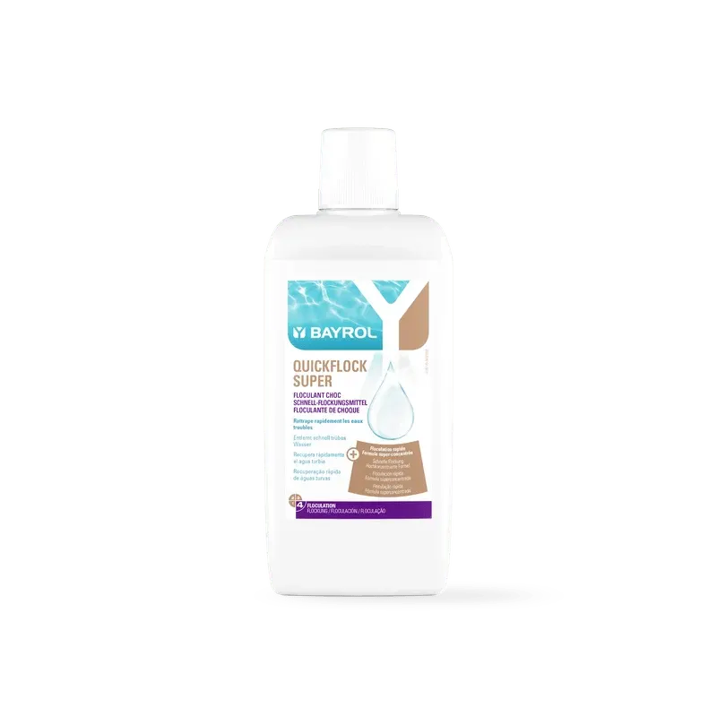 BAYROL Quickflock Super 1 L Flockmittel zur schnellen Entfernung von Trübungen | Flasche (1 l)