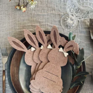 Besteckhalter Hase Braun - Set mit 4 Stk
