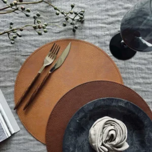 Wendbares Platzset - Cognac / Natur