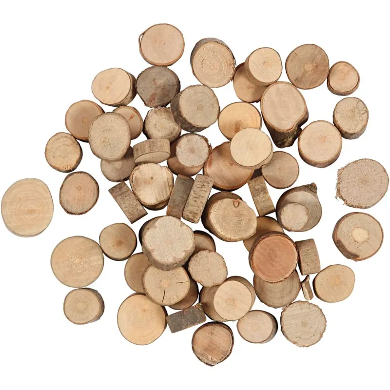 Wooden disc, dia. 10-15 mm, 25 g