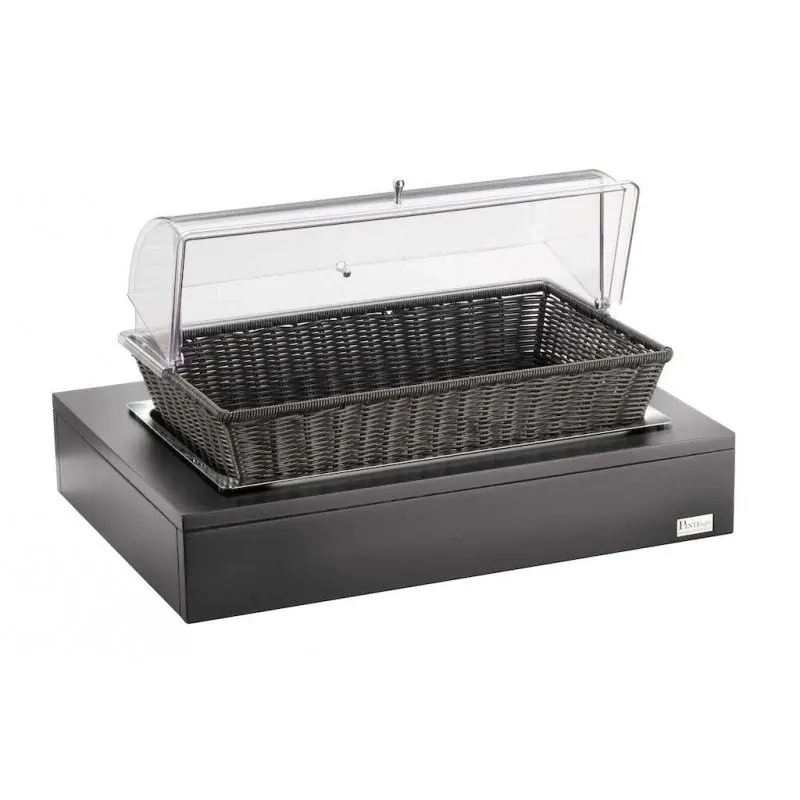 Cesta Pane Con Cupola E Base In MDF, Wengé, buffet Classic - Pintinox