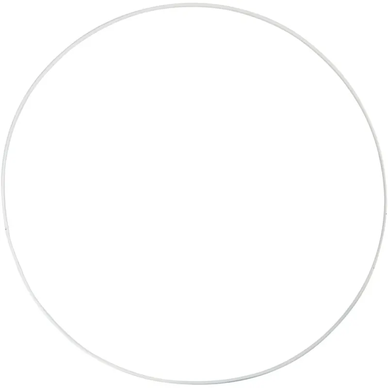 Metal Wire Ring, dia. 30 cm, thickness 3 mm, white, 5 pc