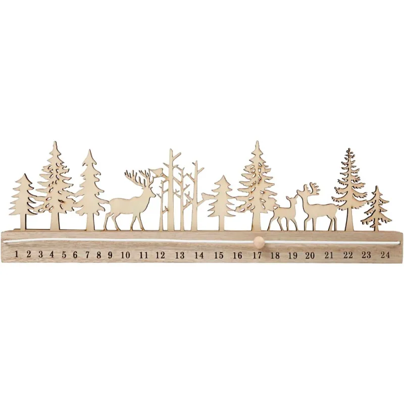 Advent countdown, H: 12 cm, L: 40 cm, W: 3,6 cm