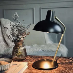 Tischlampe Retro - Schwarz / Gold