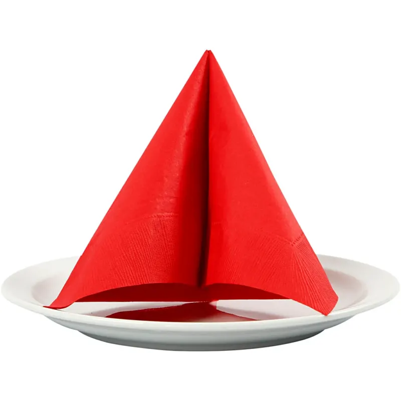 Table Napkins, size 33x33 cm, red, 20 pc