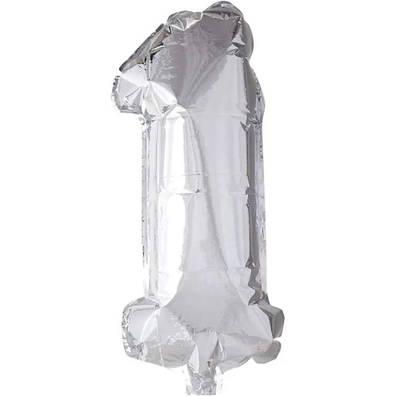 Foil Balloon, silver, 1, H: 41 cm