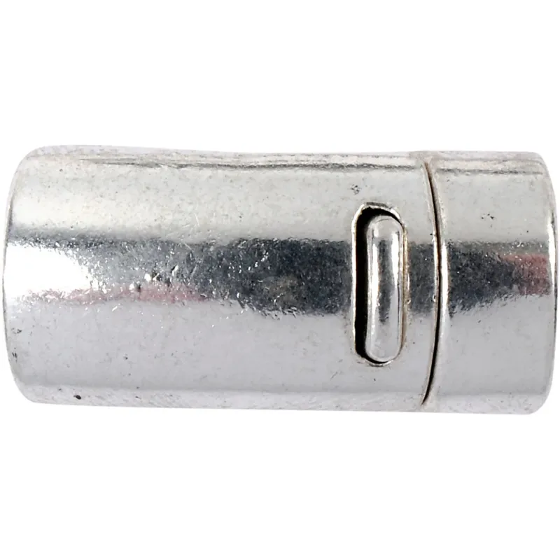 Magnetic Clasp, dia. 26 mm, hole size 10 mm, antique silver