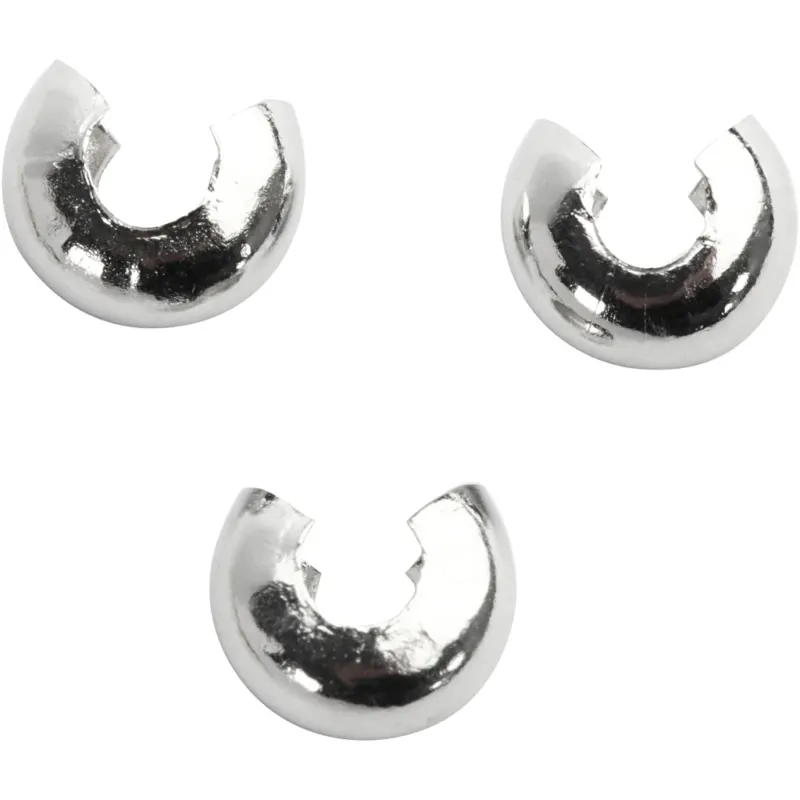Crimp Bead Cover, dia. 5 mm, silver-plated, 50 pc