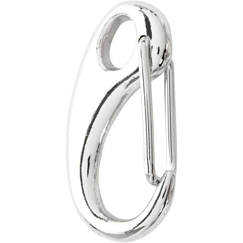 Lobster Claw Clasps, L: 30 mm, W: 15 mm, silver-plated, 2 pc