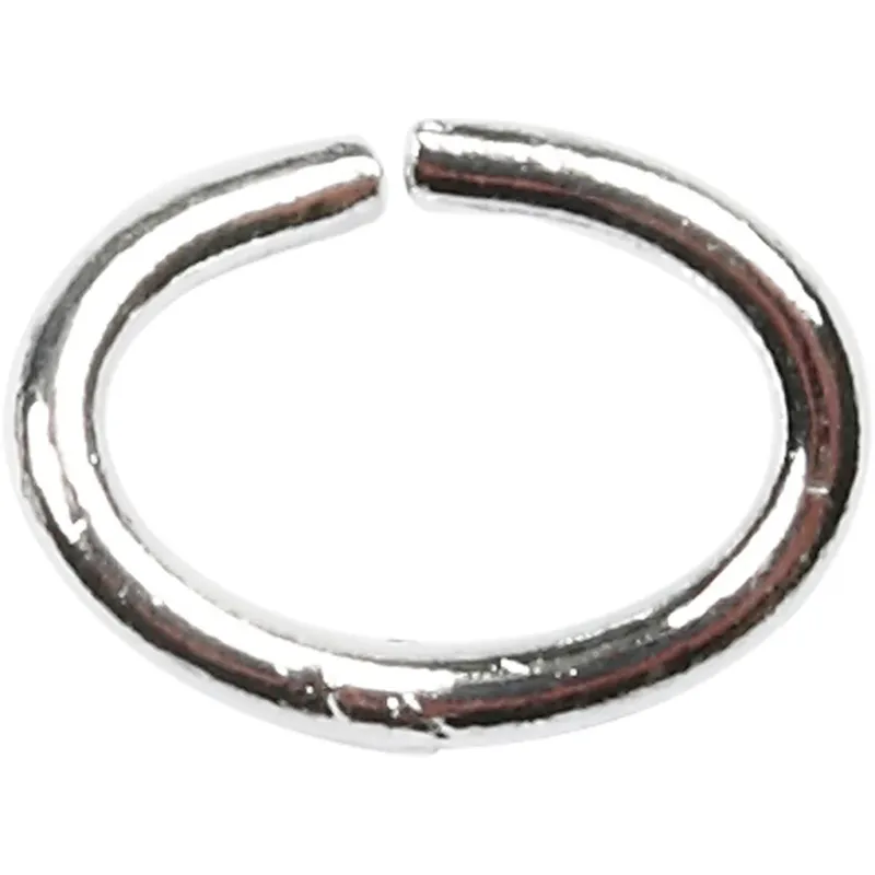 Oval Jump Rings, thickness 1 mm, silver-plated, 40pc