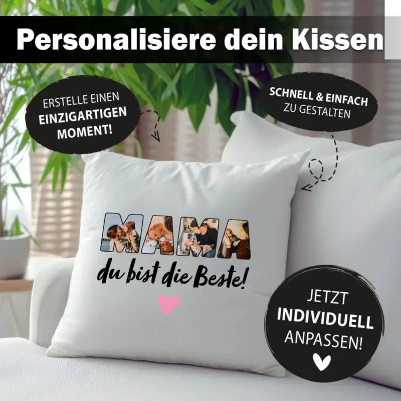 Fotokissen - Mama du bist die Beste