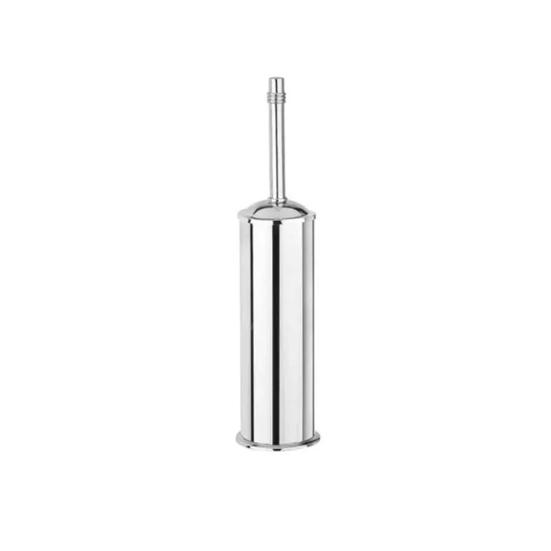 Portascopino d'appoggio, in ottone cromato, h 39,5 cm