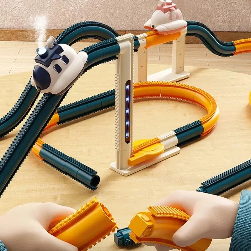 360° Flip Space Craft Interactive Steam Car Track - Image 0