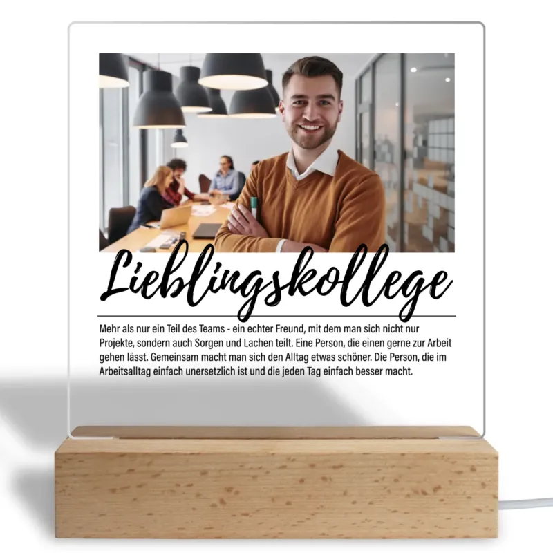 Bild: Personalisiertes Acryl Glasbild - Definition Lieblings-Kollege - Fotogeschenk, Geschenk für Kollegen.
