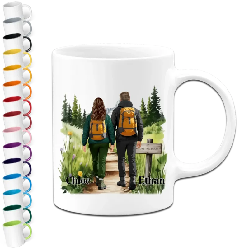 Personalisierte Tasse - Paar beim wandern - Geschenk für Wanderer