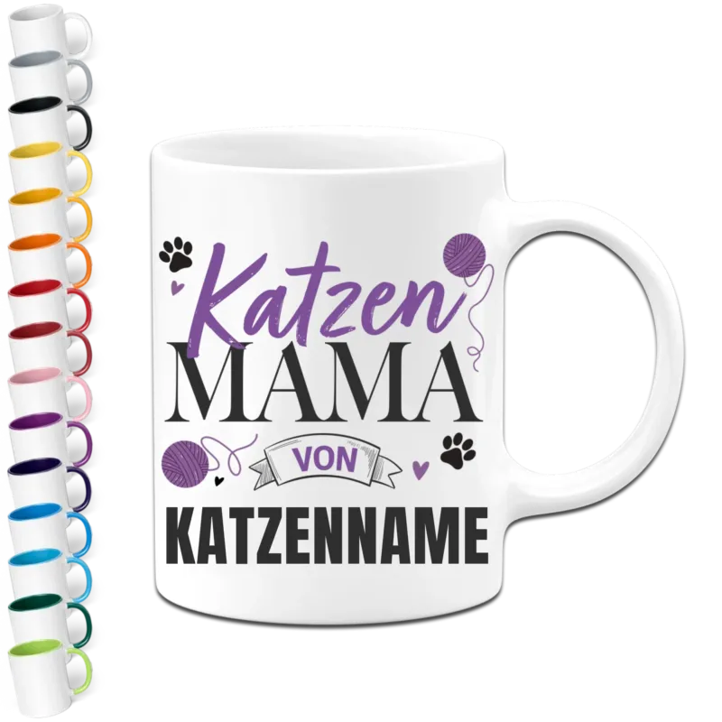 Personalisierte Tasse - Katzen Mama, Papa mit Name
