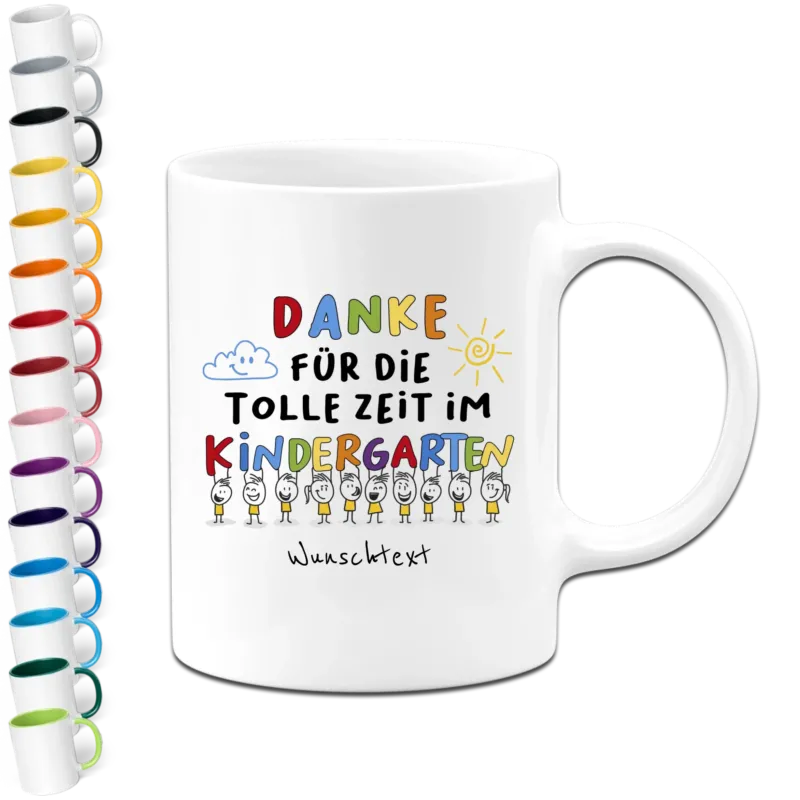 Personalisierte Tasse - Danke für die tolle Zeit im Kindergarten - Abschiedsgeschenk