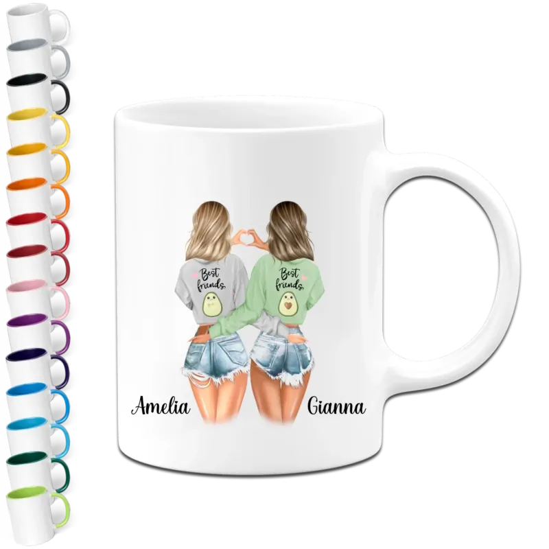Personalisierte BFF Tasse - Beste Freundinnen Sister Sommer EDT