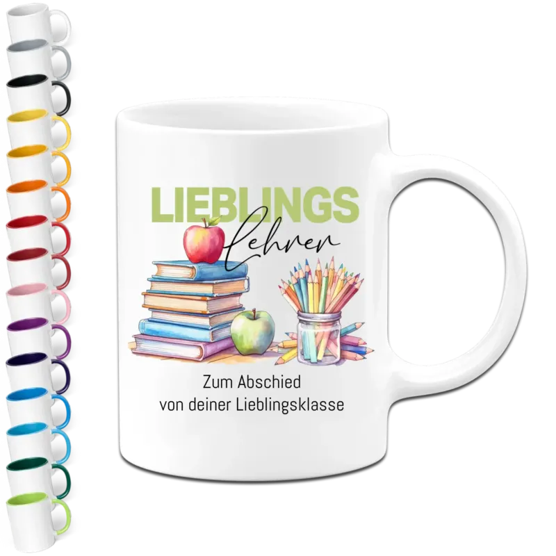 Personalisierte Tasse - Lieblings-Lehrer (Buch, Stifte)