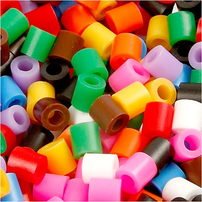 Fuse Beads, size 5x5 mm, hole size 2,5 mm, medium, standard colours, 5000 asstd./ 1 bucket