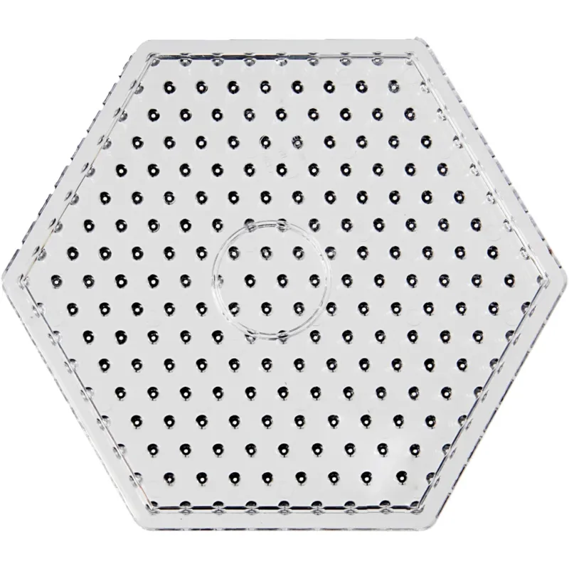 Peg Board, hexagon, size 17,5x17,5 cm, JUMBO, clear