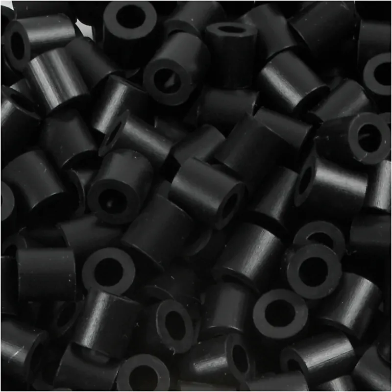 PhotoPearls, size 5x5 mm, hole size 2,5 mm, medium, black (1), 1100 pc