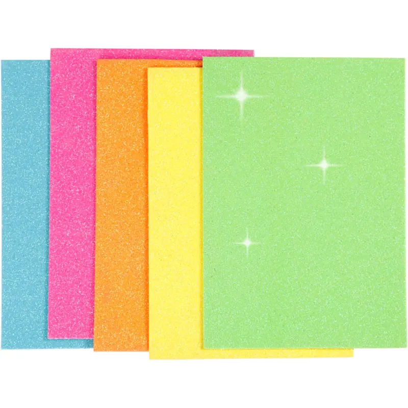 Foam Sheets, A5, sheet 150x210 mm, thickness 2 mm, assorted colours, 5 sheet
