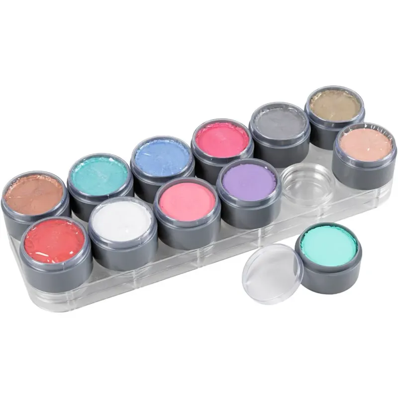 Water-based Face Paint Palette, assorted colours, 12x15 ml/ 1 pc