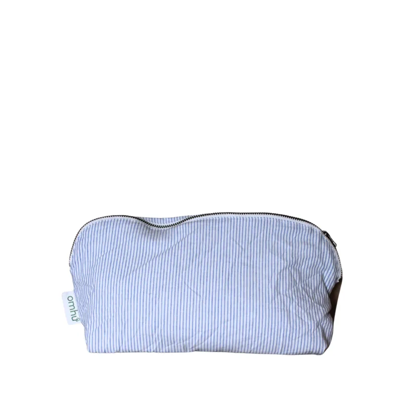 Kosmetiktasche 24x15 cm Mini-Streifen blau