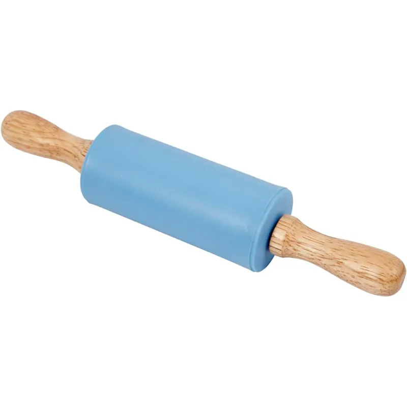 Rolling pin, L: 23 cm, dia. 4.5 cm, light blue